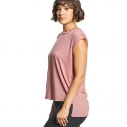 Bella + Canvas Flowy Rolled Cuff Muscle Tee Mauve CLOTHING
