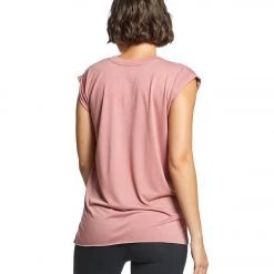 Bella + Canvas Flowy Rolled Cuff Muscle Tee Mauve CLOTHING