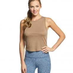 Beyond Yoga Crossroads Reversible Cropped Tank Tumbleweed CLOTHING