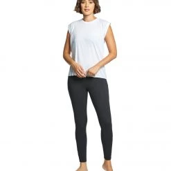 Bella + Canvas Flowy Rolled Cuff Muscle Tee White