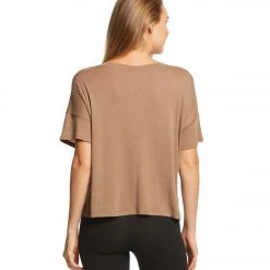 Beyond Yoga Full Eclipse V-Neck Tee Tumbleweed CLOTHING 10 Beyond Yoga Full Eclipse V-Neck Tee Tumbleweed CLOTHING