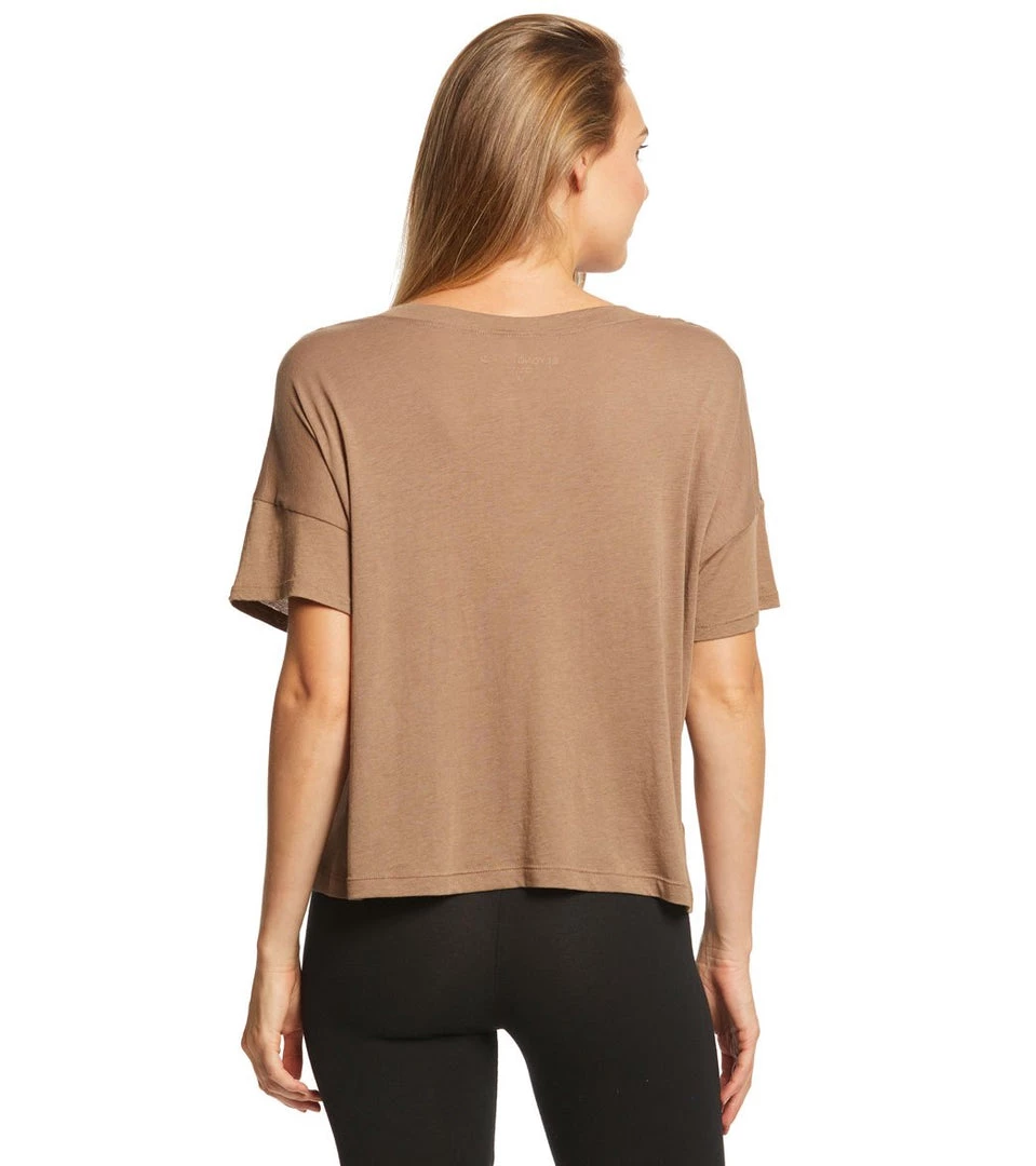 Beyond Yoga Full Eclipse V-Neck Tee Tumbleweed CLOTHING 5 Beyond Yoga Full Eclipse V-Neck Tee Tumbleweed CLOTHING