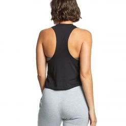 Bella + Canvas Racerback Crop Tank Solid Black Blend CLOTHING