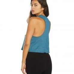 Bella + Canvas Racerback Crop Tank Heather Deep Teal