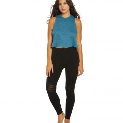 Bella + Canvas Racerback Crop Tank Heather Deep Teal