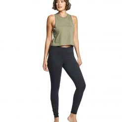 Bella + Canvas Racerback Crop Tank Heather Olive CLOTHING