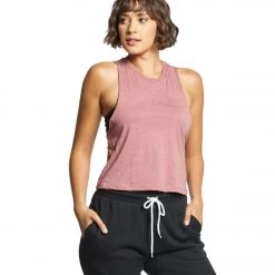Bella + Canvas Racerback Crop Tank Heather Mauve CLOTHING
