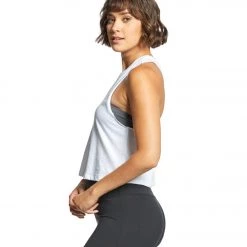 Bella + Canvas Racerback Crop Tank Solid White Blend