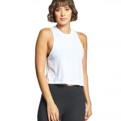 Bella + Canvas Racerback Crop Tank Solid White Blend 13 Bella + Canvas Racerback Crop Tank Solid White Blend