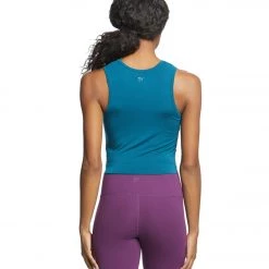 Everyday Yoga Twisted Layering Crop Tank Teal