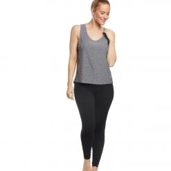 Marika Lattice Cut Out Tank Heather Black CLOTHING