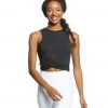 Everyday Yoga Twisted Layering Crop Tank Black
