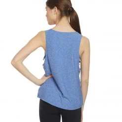 Marika Lattice Cut Out Tank Heather Harbor Blue CLOTHING