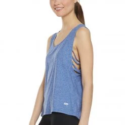 Marika Lattice Cut Out Tank Heather Harbor Blue CLOTHING