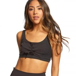 CLOTHING Free People Movement Before You Go Lace Up Bra Black