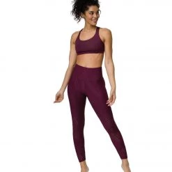 Onzie Selenite 7/8 Yoga Leggings Burgundy CLOTHING