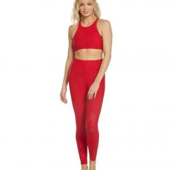 Onzie Selenite 7/8 Yoga Leggings Red CLOTHING