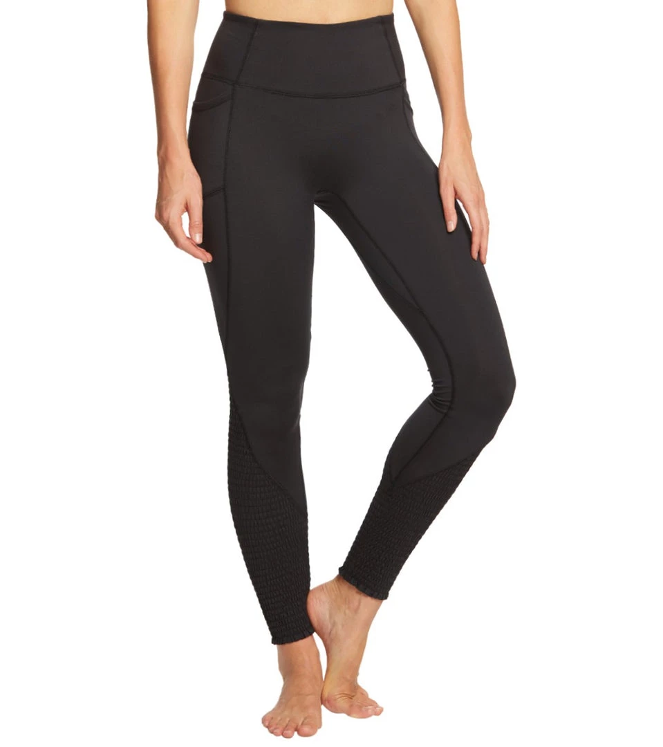 Free People Movement Time Is Now Smocked Leggings With Pockets Black Long Leggings 4 Free People Movement Time Is Now Smocked Leggings With Pockets Black Long Leggings