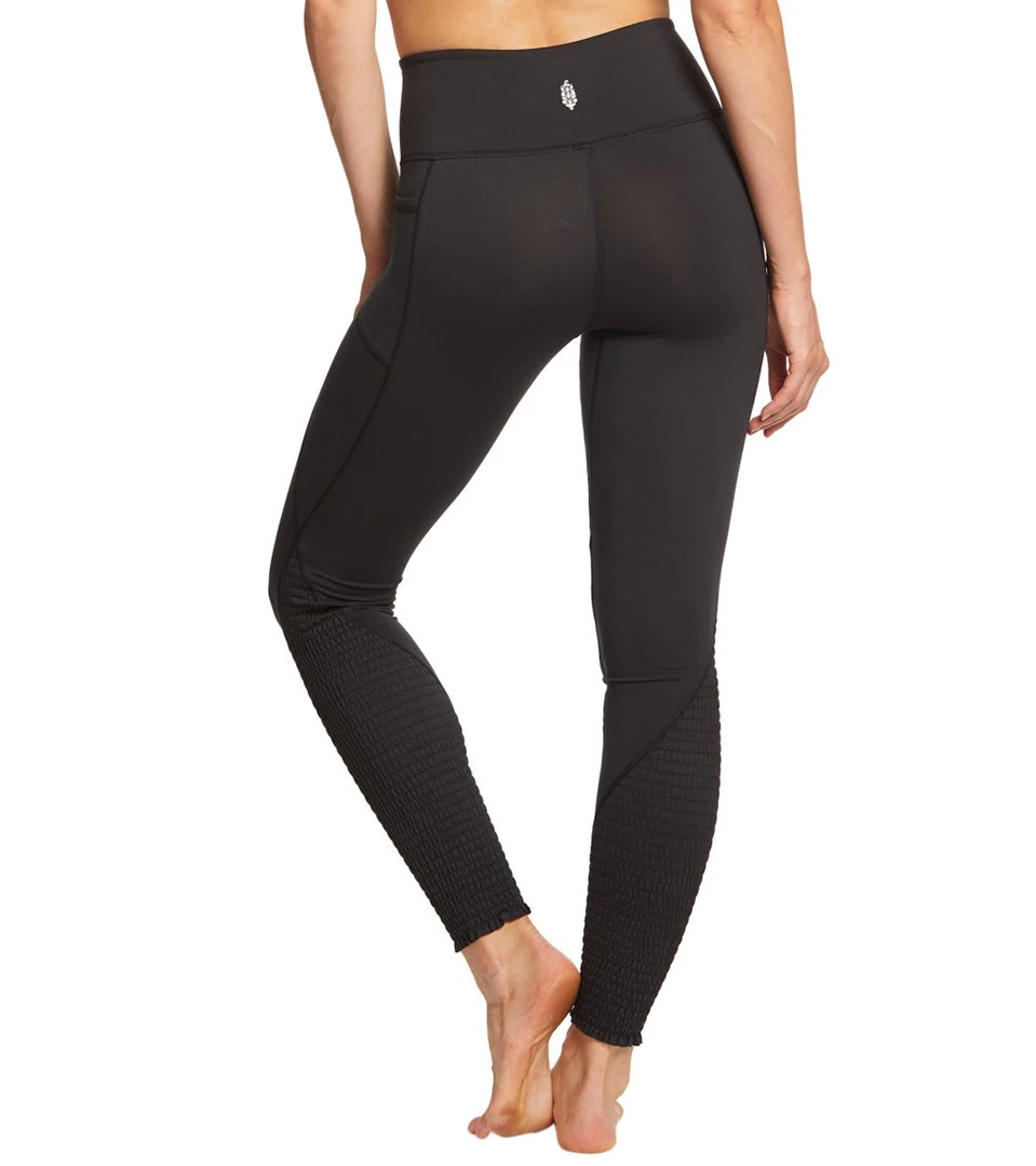 Free People Movement Time Is Now Smocked Leggings With Pockets Black Long Leggings 5 Free People Movement Time Is Now Smocked Leggings With Pockets Black Long Leggings