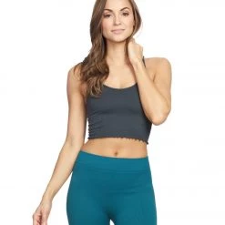 Spiritual Gangster Amor Seamless Crop Tank Vintage Black CLOTHING