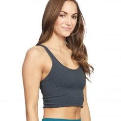 Spiritual Gangster Amor Seamless Crop Tank Vintage Black CLOTHING