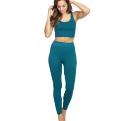 CLOTHING Spiritual Gangster Amor Seamless Crop Tank Spruce 12 CLOTHING Spiritual Gangster Amor Seamless Crop Tank Spruce