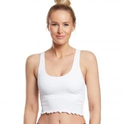 Spiritual Gangster Amor Seamless Crop Tank White