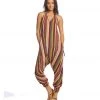 Buddha Pants Stripes Harem Jumpsuit Red