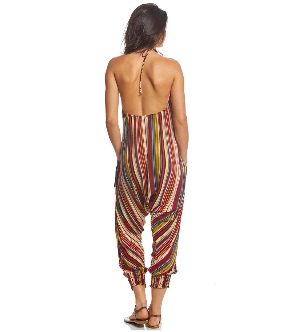 Buddha Pants Stripes Harem Jumpsuit Red 5 Buddha Pants Stripes Harem Jumpsuit Red