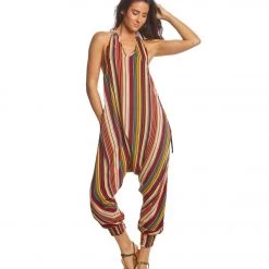 Buddha Pants Stripes Harem Jumpsuit Red 12 Buddha Pants Stripes Harem Jumpsuit Red