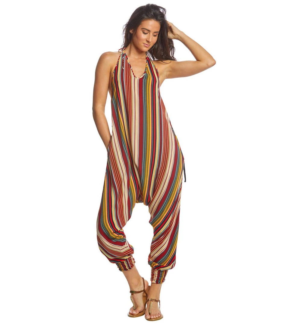 Buddha Pants Stripes Harem Jumpsuit Red 6 Buddha Pants Stripes Harem Jumpsuit Red