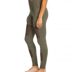 DYI Mesh Panel Yoga Leggings Olive CLOTHING