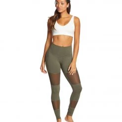 DYI Mesh Panel Yoga Leggings Olive CLOTHING
