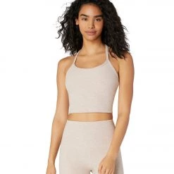 Beyond Yoga Spacedye Slim Racerback Cropped Tank Sand Swept/Desert Suede