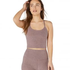 Beyond Yoga Spacedye Slim Racerback Cropped Tank Dusty Mauve/Lilac Luster
