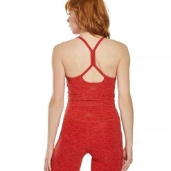 Beyond Yoga Spacedye Slim Racerback Cropped Tank Scarlet Sun Sienna