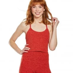 Beyond Yoga Spacedye Slim Racerback Cropped Tank Scarlet Sun Sienna