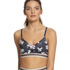 CLOTHING Beyond Yoga One More Stripe Bra Impressionist Floral Navy