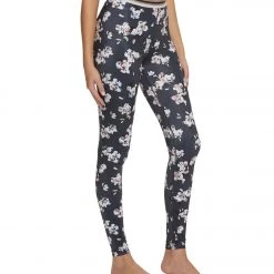 CLOTHING Beyond Yoga One More Stripe High Waisted Yoga Leggings Impressionist Floral Navy