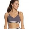 CLOTHING Beyond Yoga Compression One More Stripe Bra Deep Amethyst