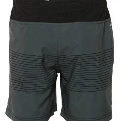 Vuori Men's Rush Yoga Shorts Charcoal Black Stripe Block