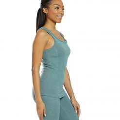 PrAna Becksa Support Tank Dusty Aloe Heather CLOTHING