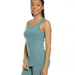 PrAna Becksa Support Tank Dusty Aloe Heather CLOTHING