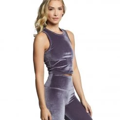 CLOTHING Beyond Yoga Velvet Motion Top Notch Cropped Tank Deep Amethyst