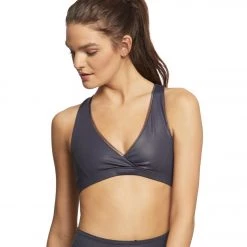 Beyond Yoga Pearlized Ride It Bra Nocternal Navy CLOTHING