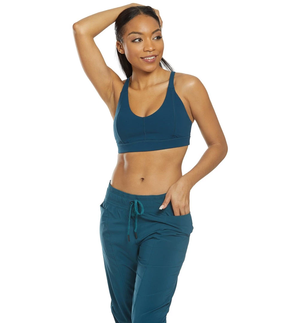 CLOTHING PrAna Momento Yoga Sports Bra Petrol Blue 6 CLOTHING PrAna Momento Yoga Sports Bra Petrol Blue