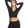 Beyond Yoga All Around Wrapped Cropped Top Black CLOTHING