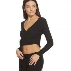 Beyond Yoga All Around Wrapped Cropped Top Black CLOTHING