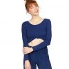 Onzie Long Sleeve Knot Crop Thunder CLOTHING