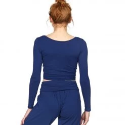 Onzie Long Sleeve Knot Crop Thunder CLOTHING